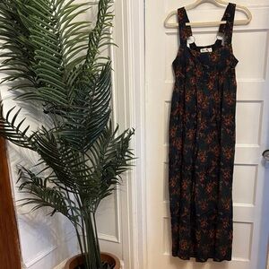 Floral Black wide leg jumpsuit